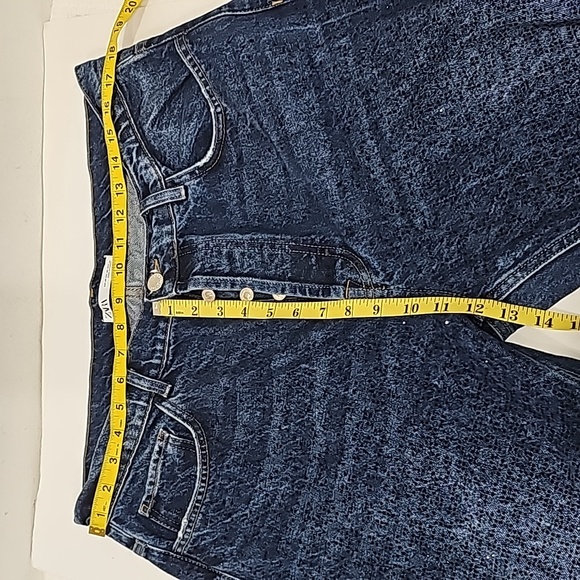 Zara Jeans blue rhinestones distressed 5 pockets, Size 36 button fly Chic - Picture 8 of 11